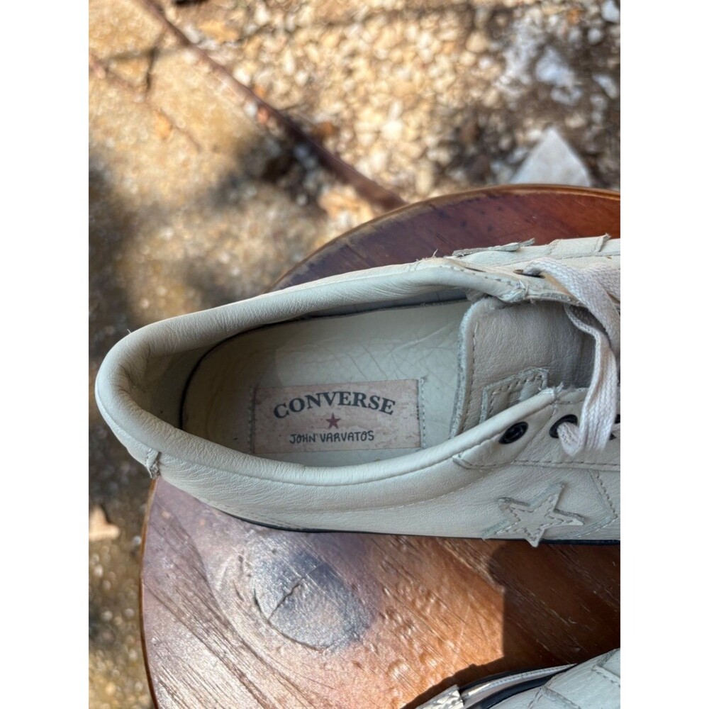 Converse x John Varvatos Star Player Mens Size 9 Leather Distressed White Ivory - Picture 7 of 10